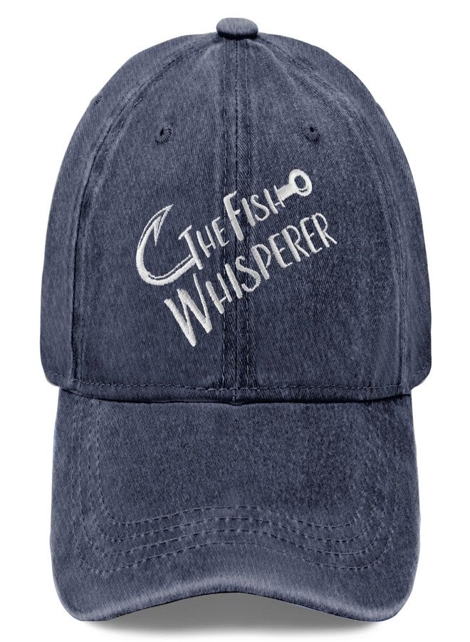 Paunook The Fish Whisperer Hat for Womens Aesthetic Embroidery Washed Distressed - Image 1